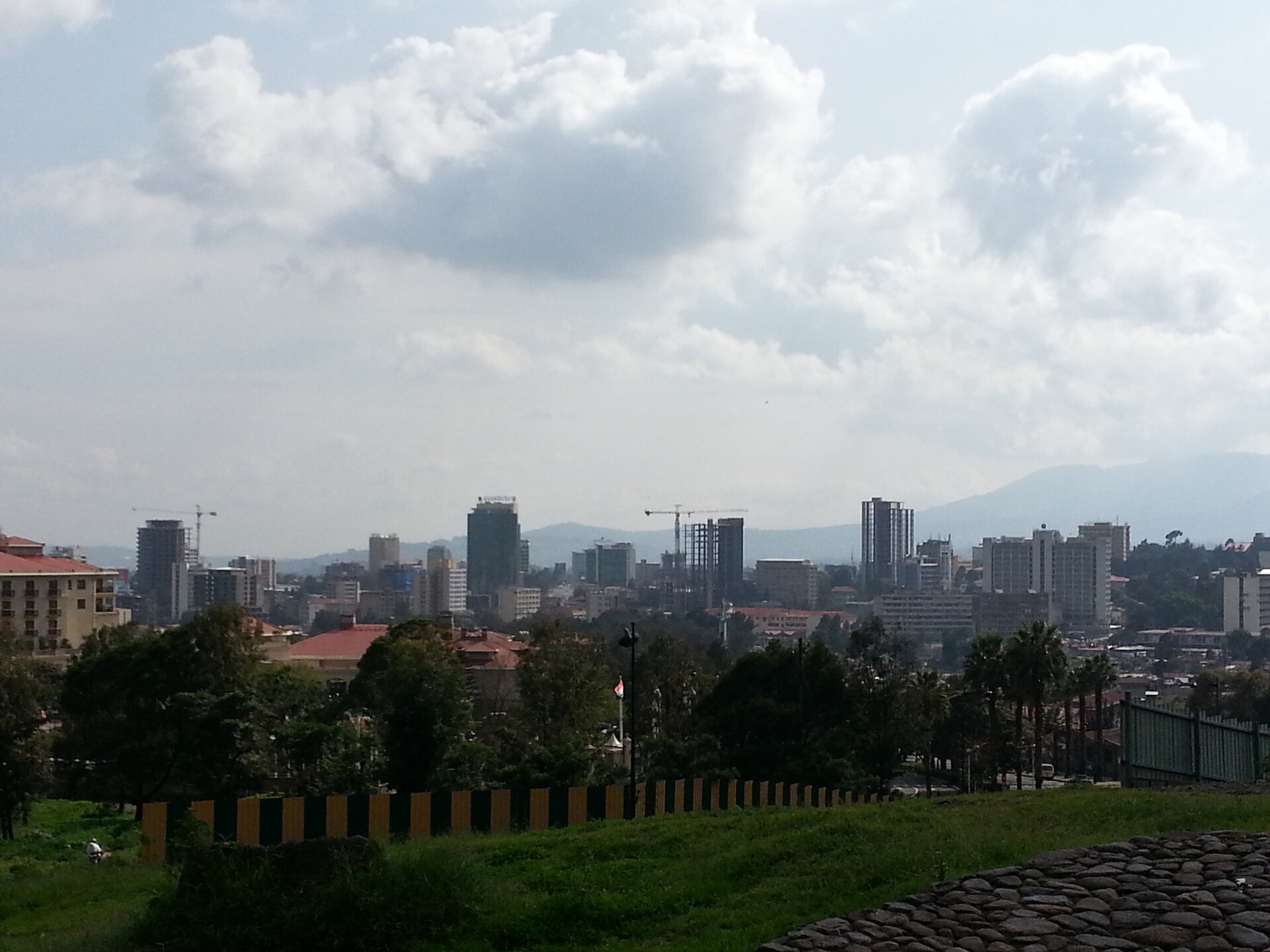 The skyline of Addis Ababa, where the exchange is based.
